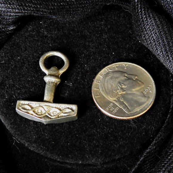 Silver Small Pewter Mjölnir Pendant - Picture 2 of 4